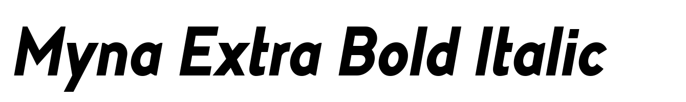 Myna Extra Bold Italic